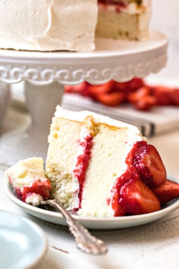 White Layer Cake with Strawberry Filling - The Cookie Rookie®