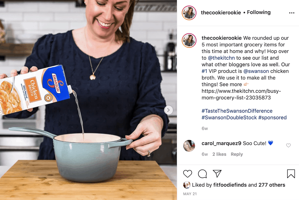 a woman is pouring something into a pot on an instagram post.