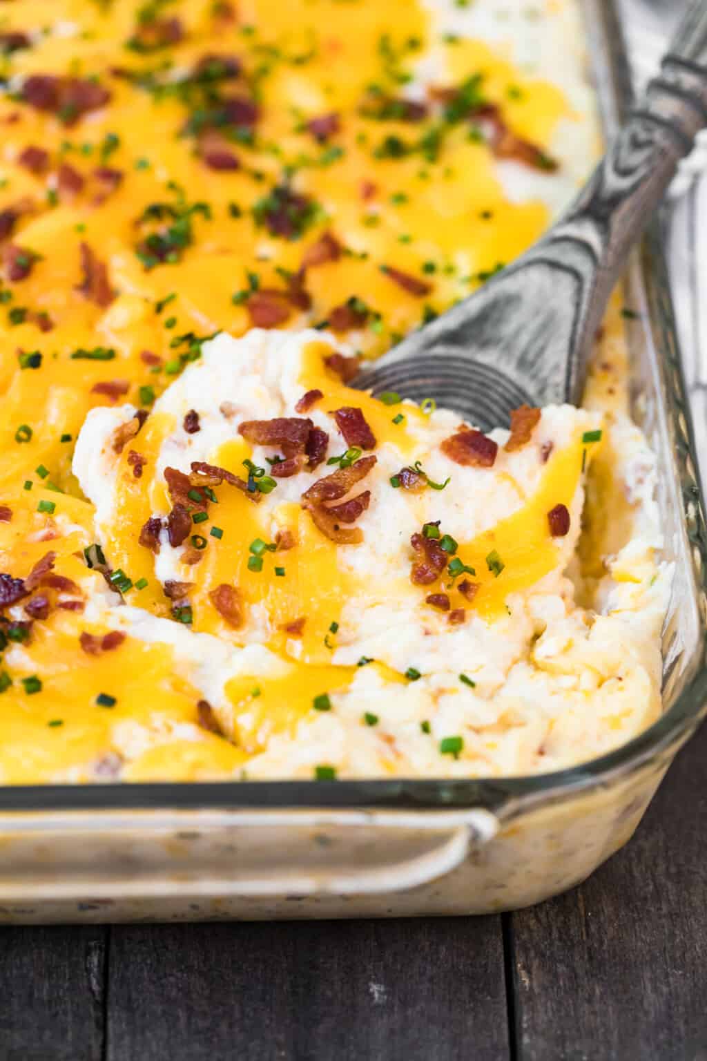 Loaded Mashed Potato Casserole (Make Ahead) - The Cookie Rookie®