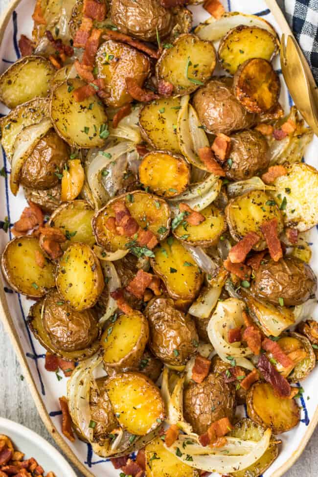 Roasted Red Potatoes with Bacon and Onion Recipe - The Cookie Rookie®