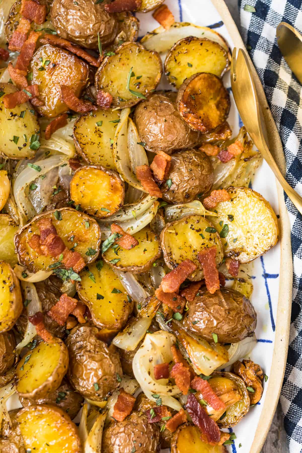 Roasted Red Potatoes with Bacon and Onion - The Cookie Rookie®