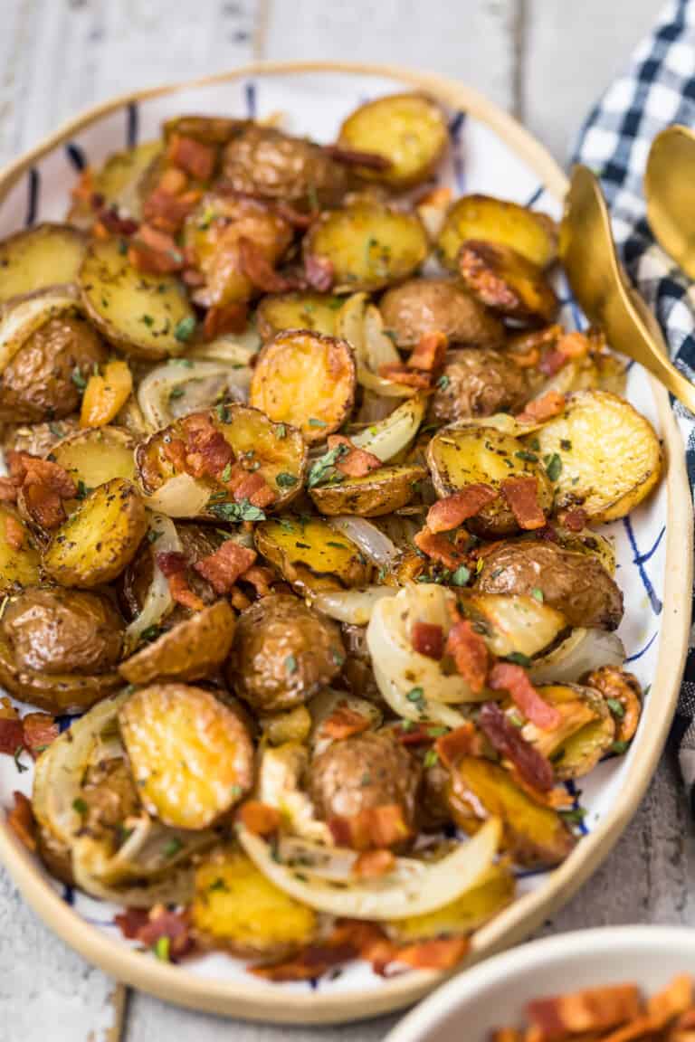 Roasted Red Potatoes with Bacon and Onion Recipe - The Cookie Rookie®