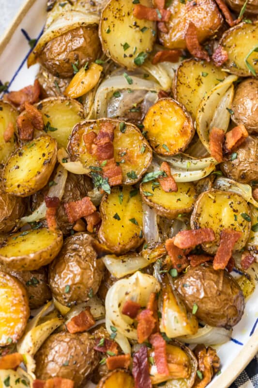 Roasted Red Potatoes with Bacon and Onion Recipe - The Cookie Rookie®