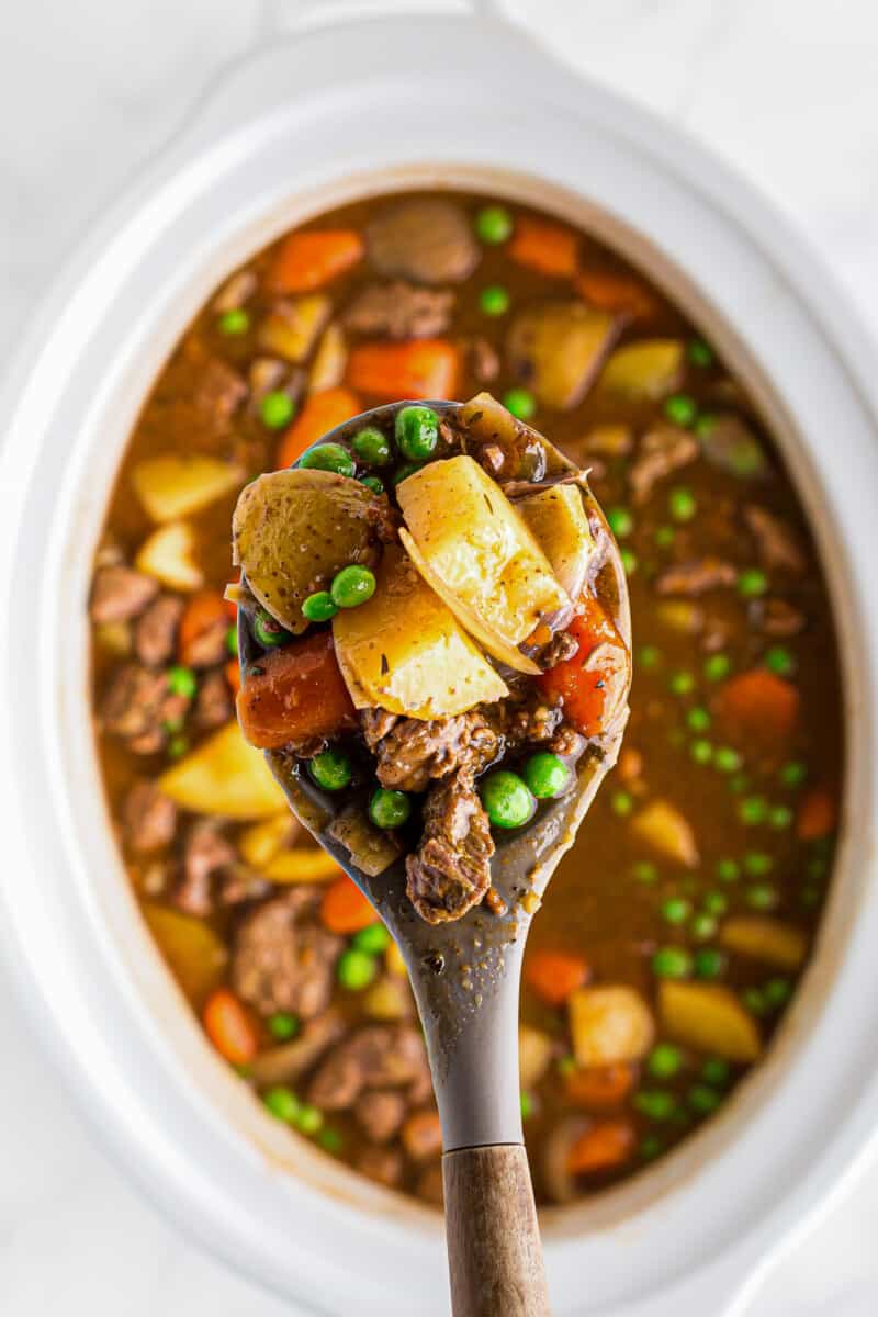 spoonful of crock pot beef stew