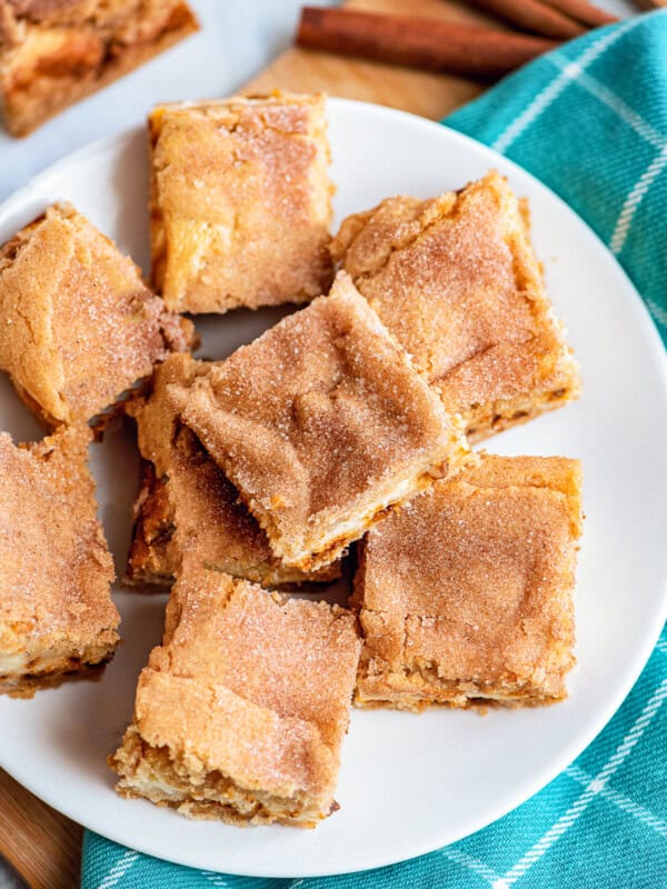 sugar cookie cheesecake bars on plate