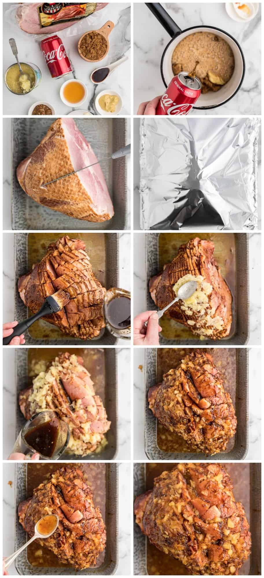 pineapple ham step by step process shots