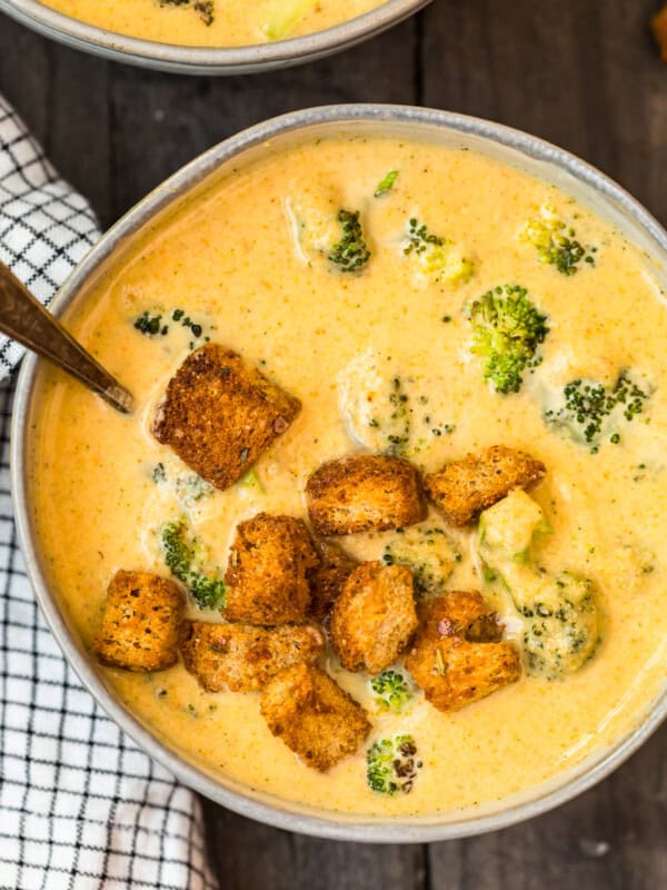 broccoli cheese soup overhead