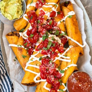 chicken taquitos on platter