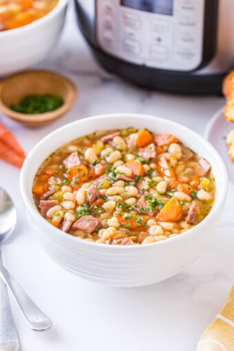 Instant Pot Ham and Bean Soup Recipe - The Cookie Rookie®