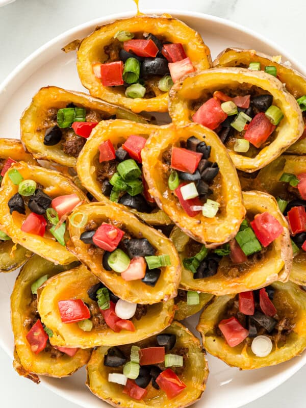 mexican potato skins on large plate