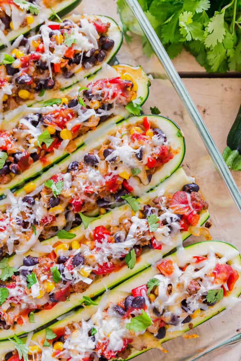 Mexican Stuffed Zucchini Boats - The Cookie Rookie®