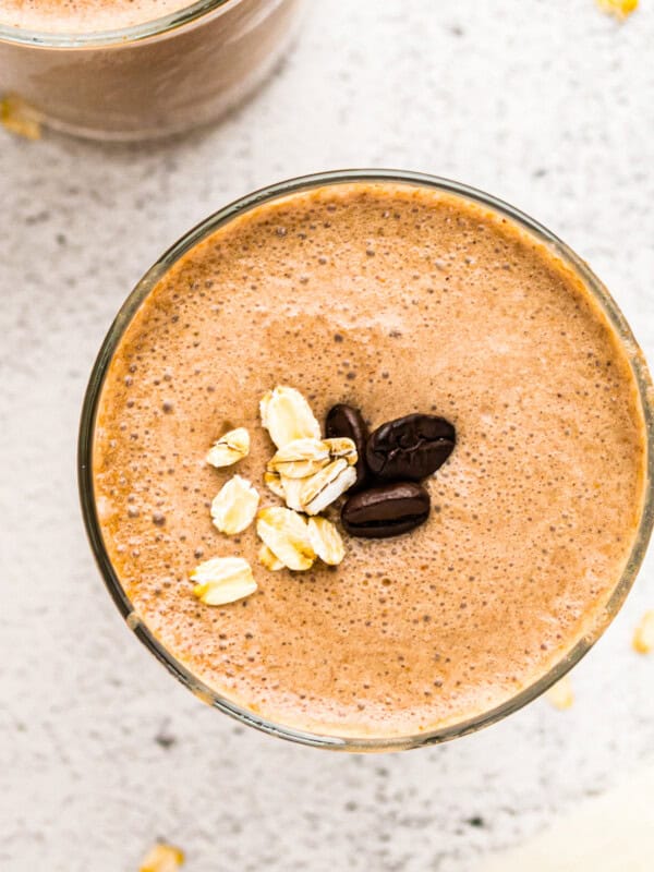 overhead up close coffee smoothie