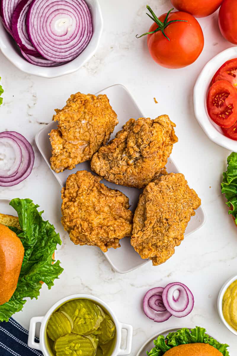 fried chicken breast for chicken sandwiches