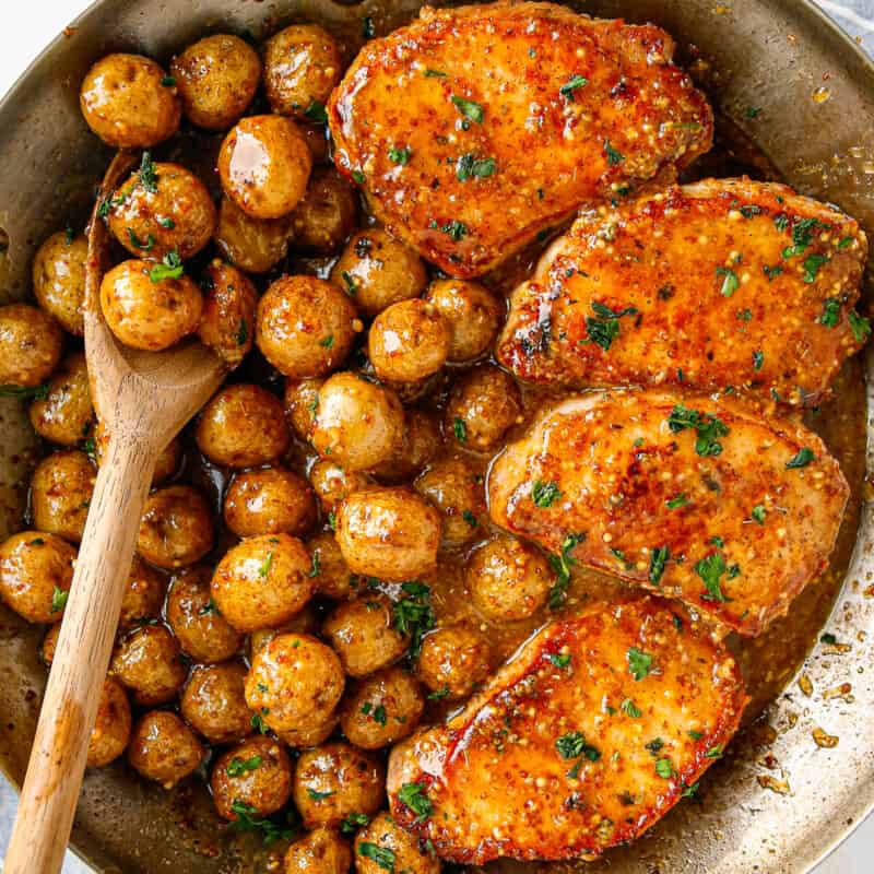 Honey Mustard Pork Chops Skillet - The Cookie Rookie®