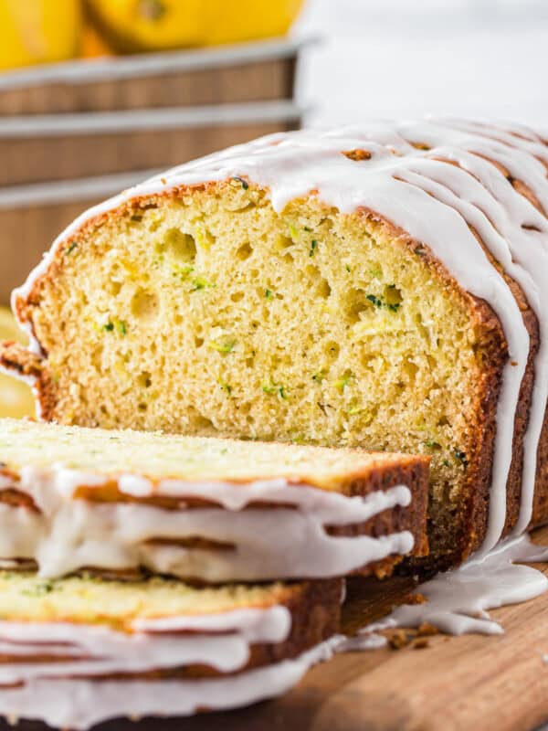 up close image of lemon zucchini bread