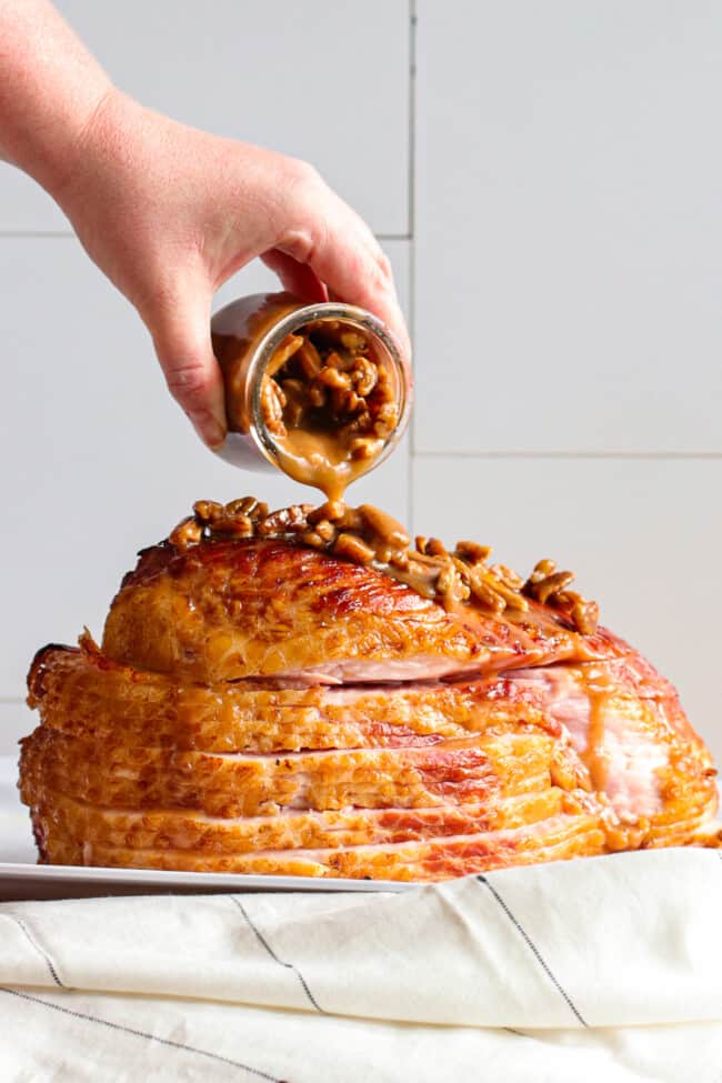 Pecan Bourbon Glazed Ham Recipe - The Cookie Rookie®