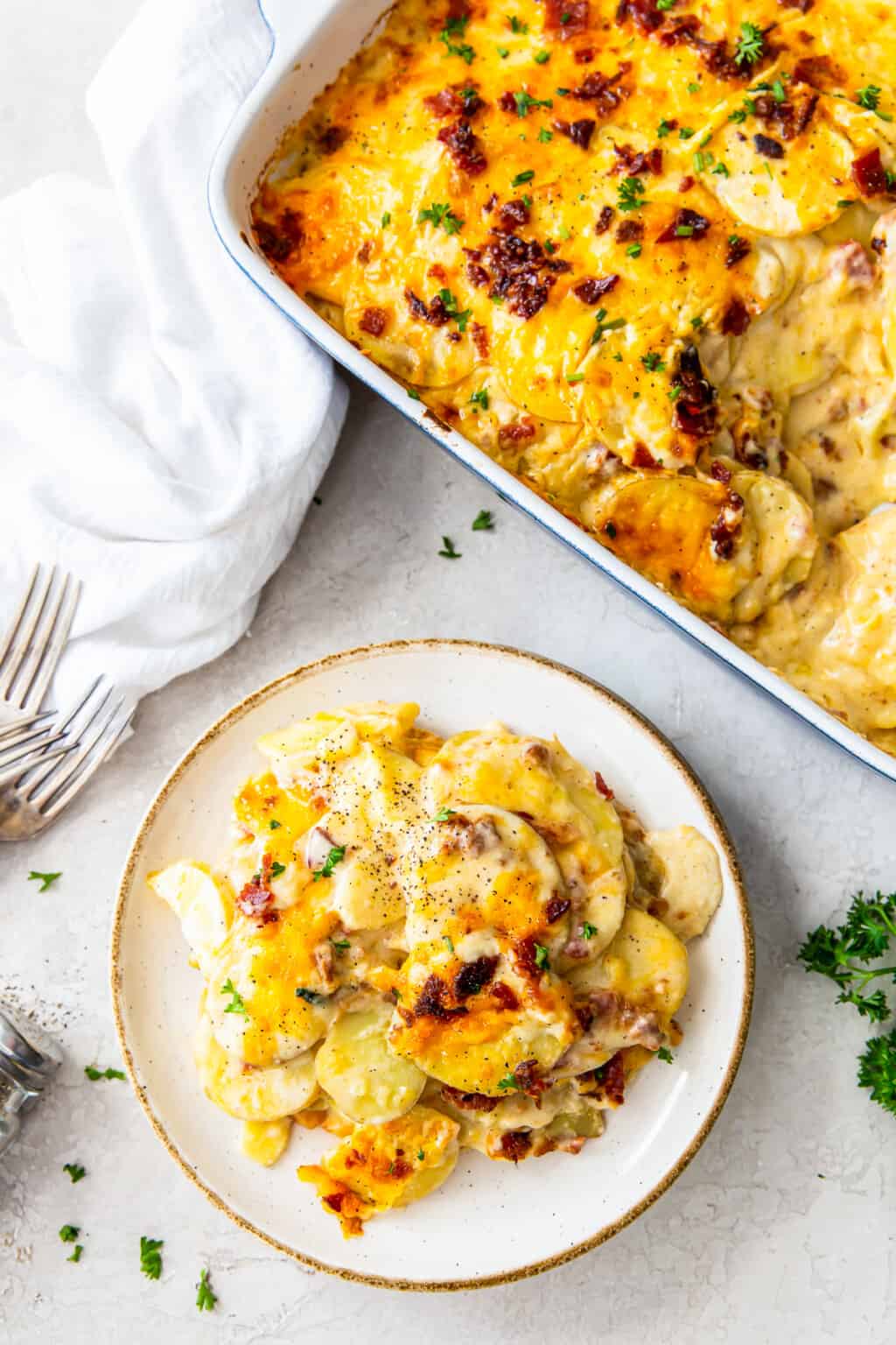 Loaded Scalloped Potatoes - The Cookie Rookie®