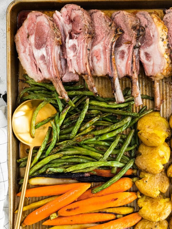 sheet pan easter dinner with lamb