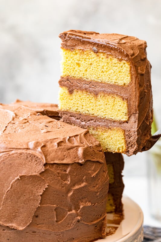 Yellow Cake with Milk Chocolate Buttercream Recipe - The Cookie Rookie®