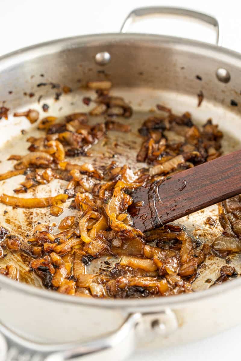 caramelized onions in skillet