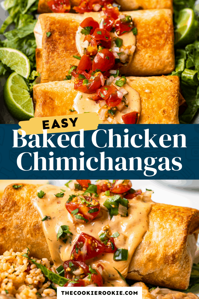 Baked Chicken Chimichangas Recipe (+VIDEO) - The Girl Who Ate Everything
