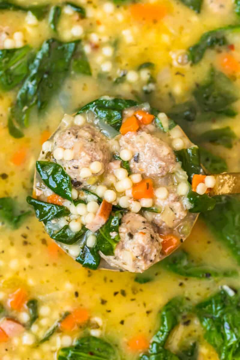 ladle of italian wedding soup