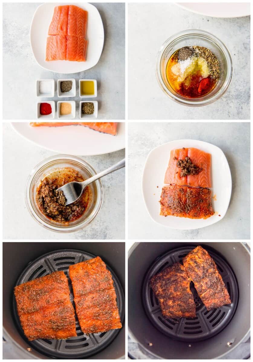 step by step photos for how to make air fryer salmon