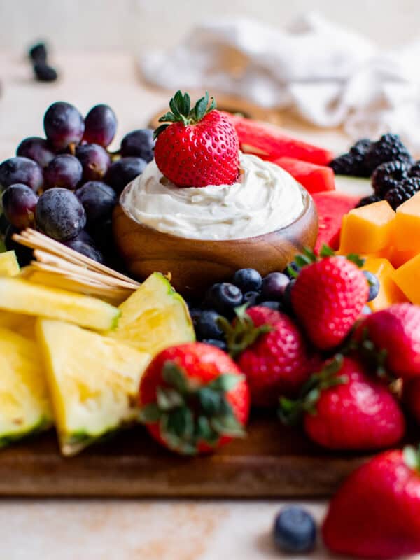 strawberry dipped in cream cheese fruit dip