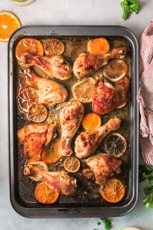 cuban mojo chicken on sheet pan