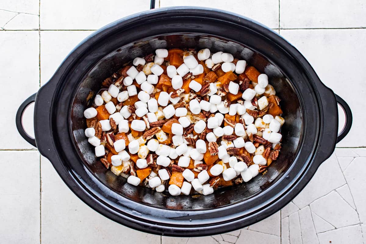 Crockpot Sweet Potatoes with Marshmallows