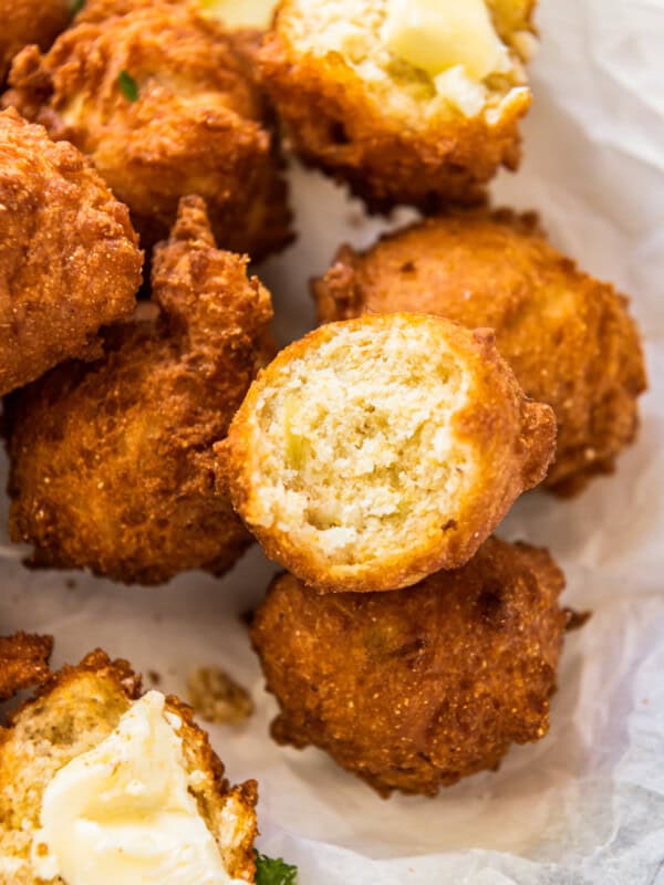 inside of fried hush puppies