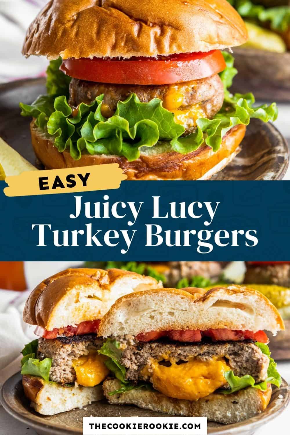 Juicy Lucy Turkey Burgers Recipe - The Cookie Rookie®