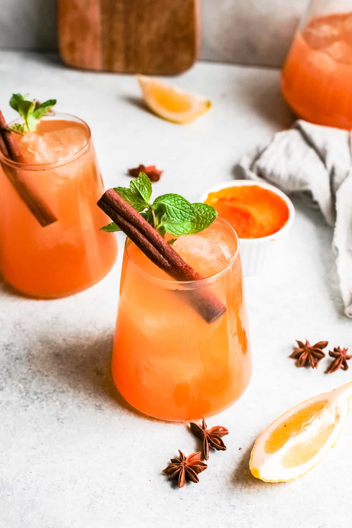 pumpkin whiskey smash over ice