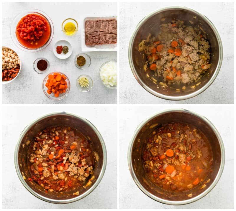 step by step photos for how to make instant pot turkey chili