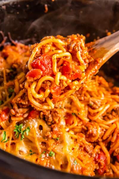 Crockpot Spaghetti Casserole - The Cookie Rookie®