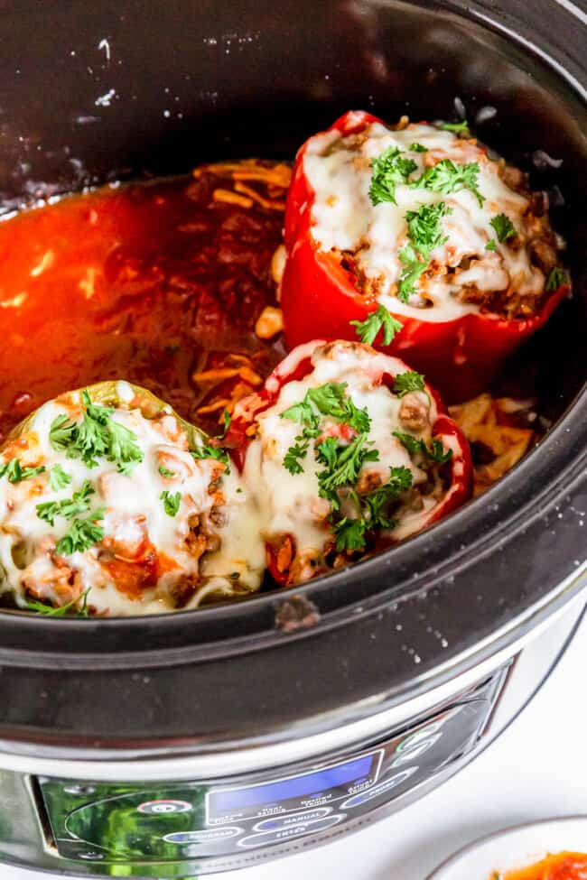 Crockpot Stuffed Peppers Recipe The Cookie Rookie   Crockpot Stuffed Peppers Recipe 6 650x975 