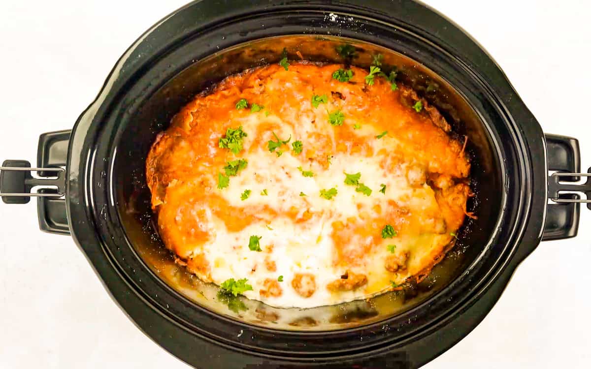 NO Boil Easy Crockpot Lasagna Recipe - 4 Hours