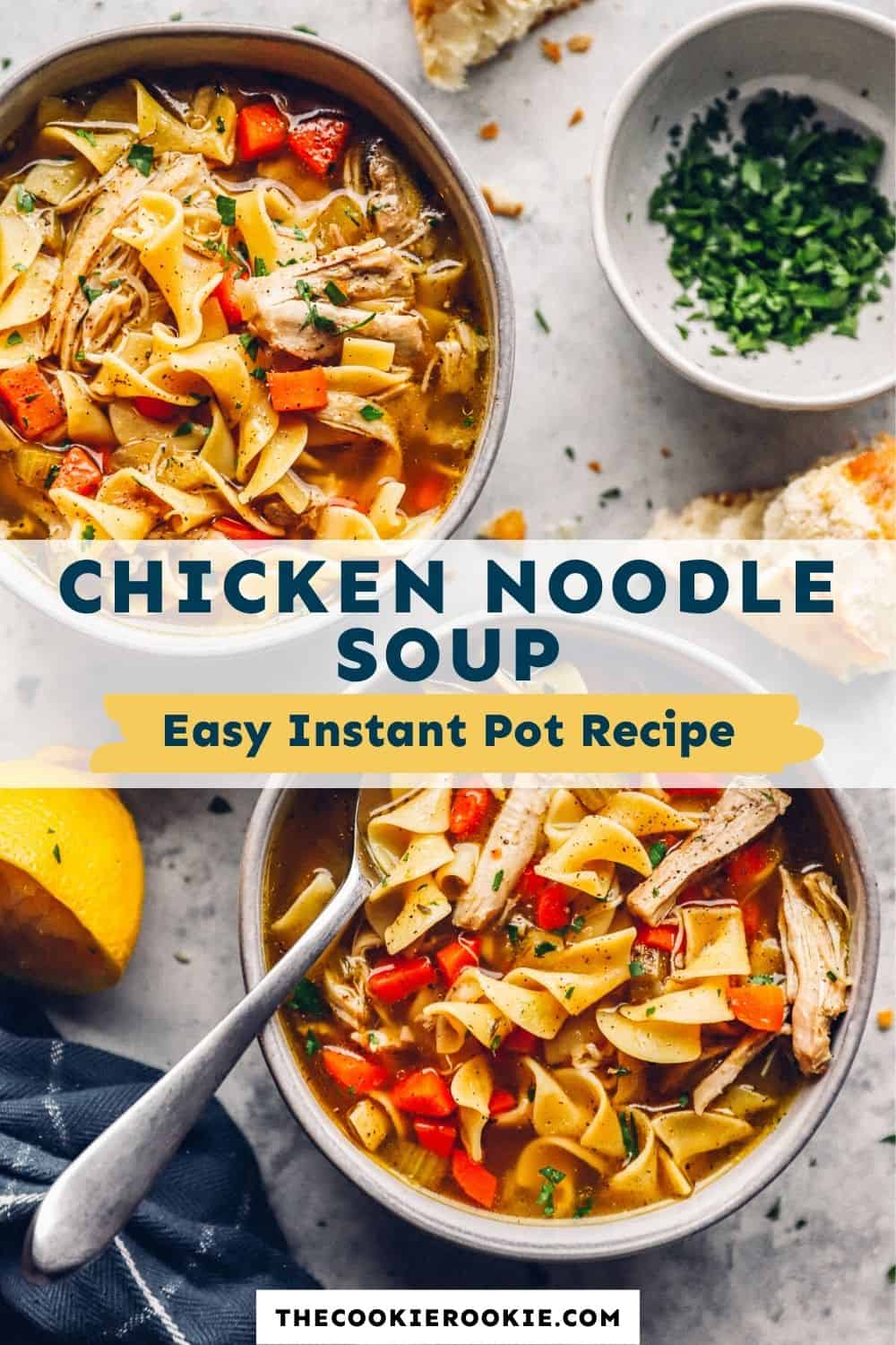 Instant Pot Chicken Noodle Soup Recipe - The Cookie Rookie®