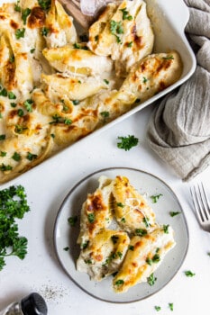 Chicken Alfredo Stuffed Shells Recipe - The Cookie Rookie®