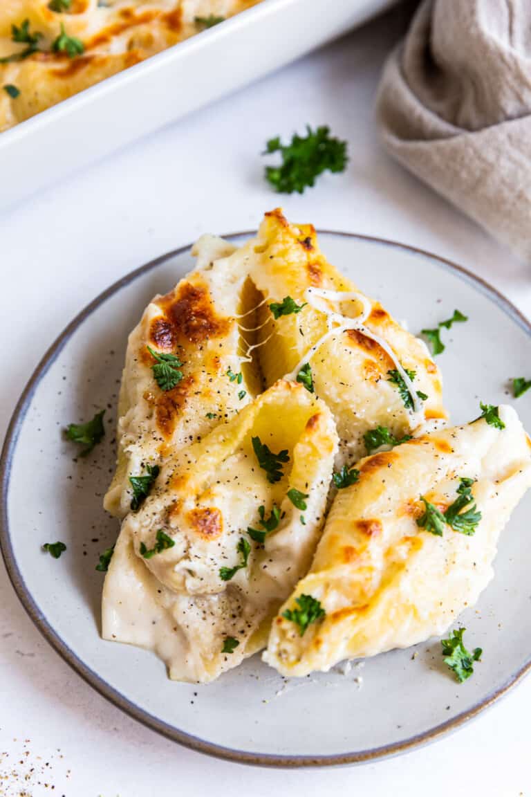 Chicken Alfredo Stuffed Shells - The Cookie Rookie®