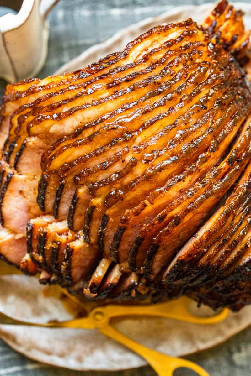 slices of honey baked ham