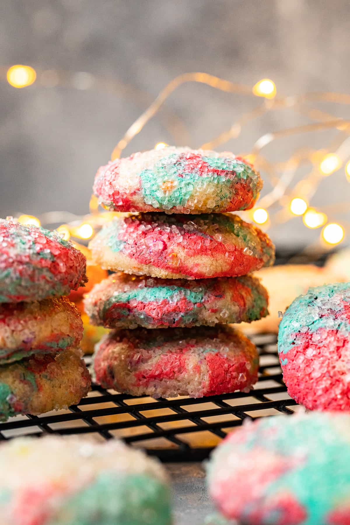 stack of 4 tie dye cookies