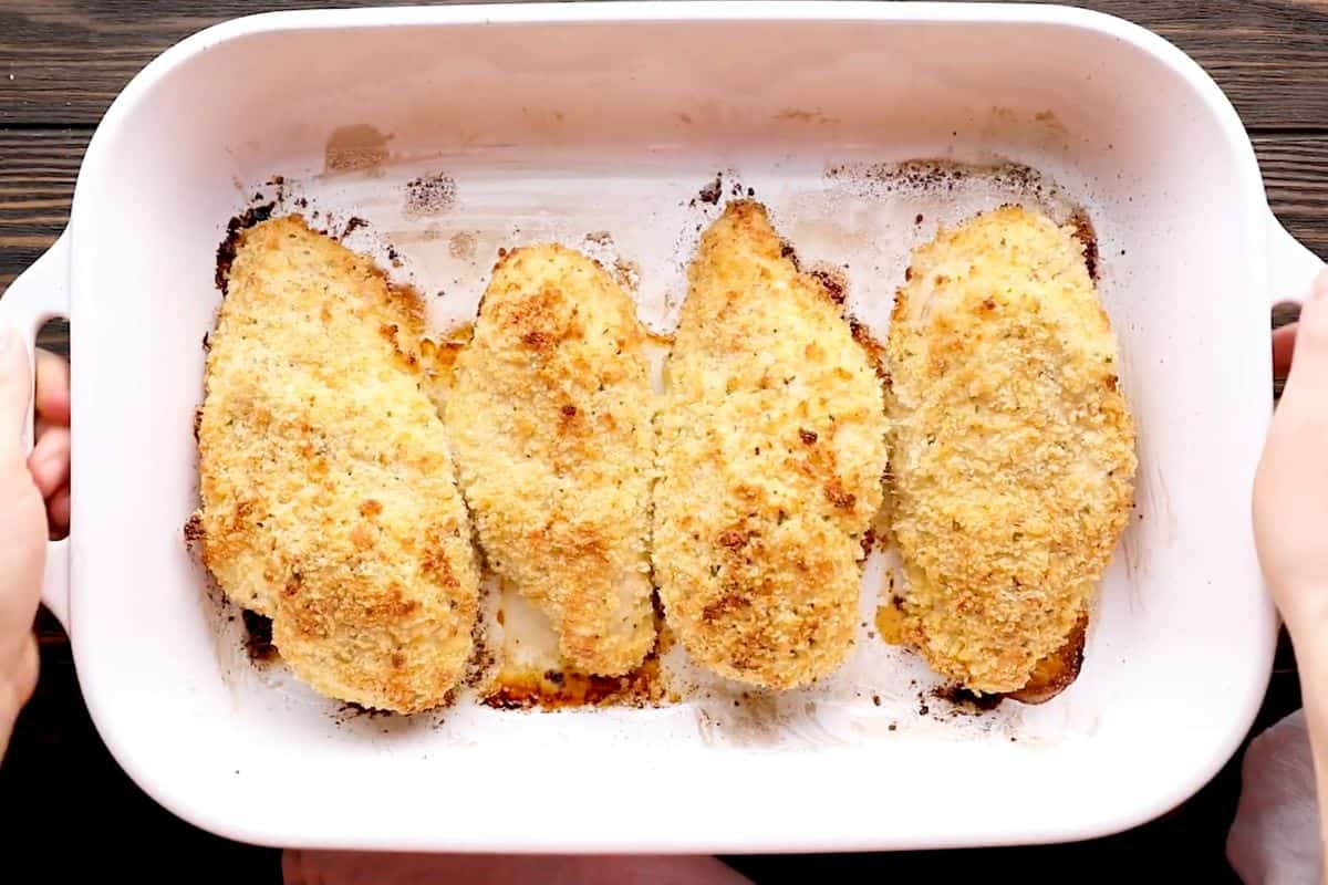 crispy baked ranch chicken is baked and out of oven.