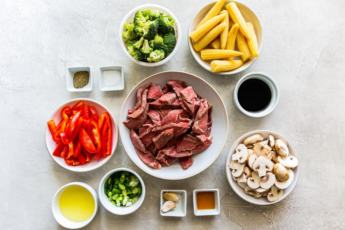 ingredients for beef stir fry