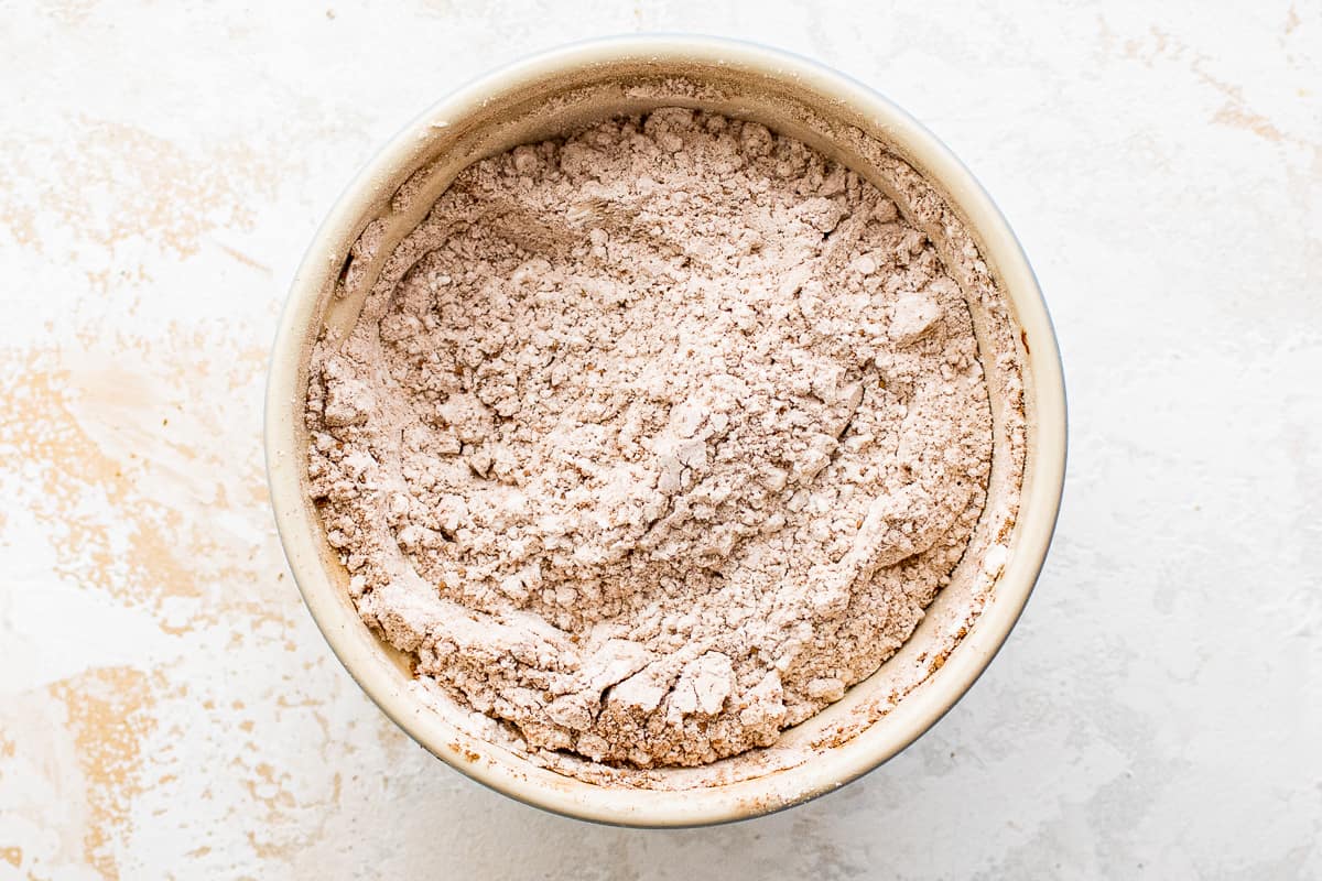 dry ingredients in a white bowl