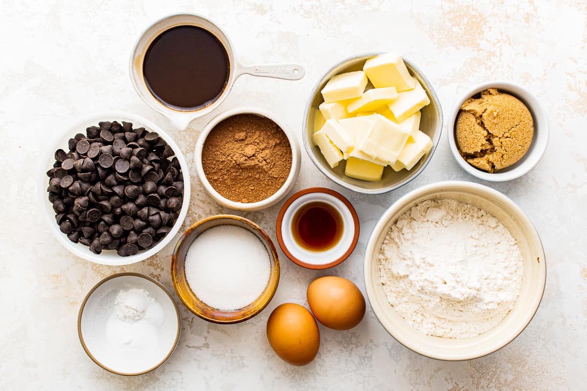 ingredients for mocha cookies