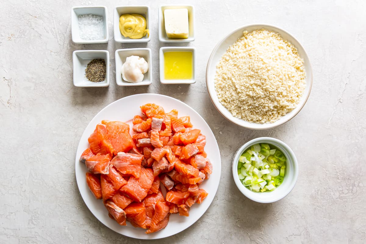ingredients for salmon burgers