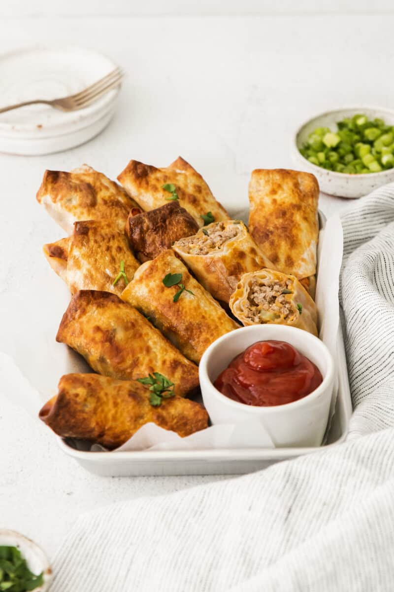 Air Fryer Cheeseburger Egg Rolls Recipe - The Cookie Rookie®