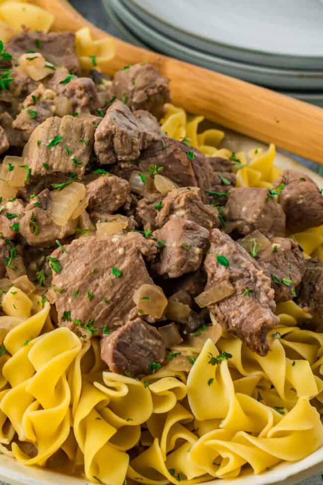 Crockpot Beef and Noodles Recipe - The Cookie Rookie®