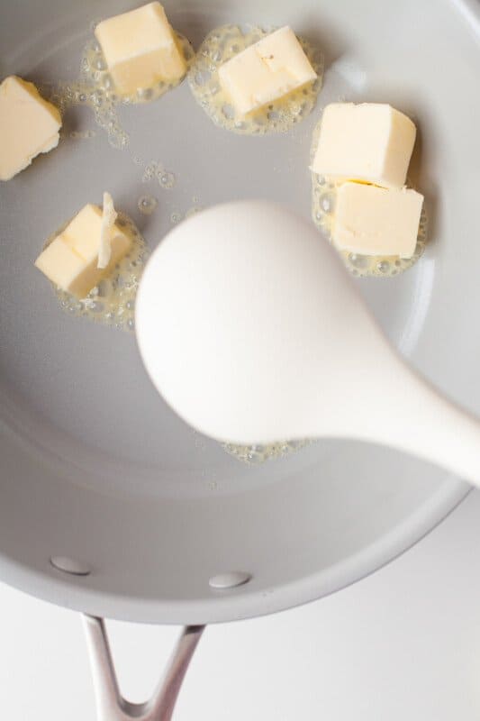 melting butter in a saucepan